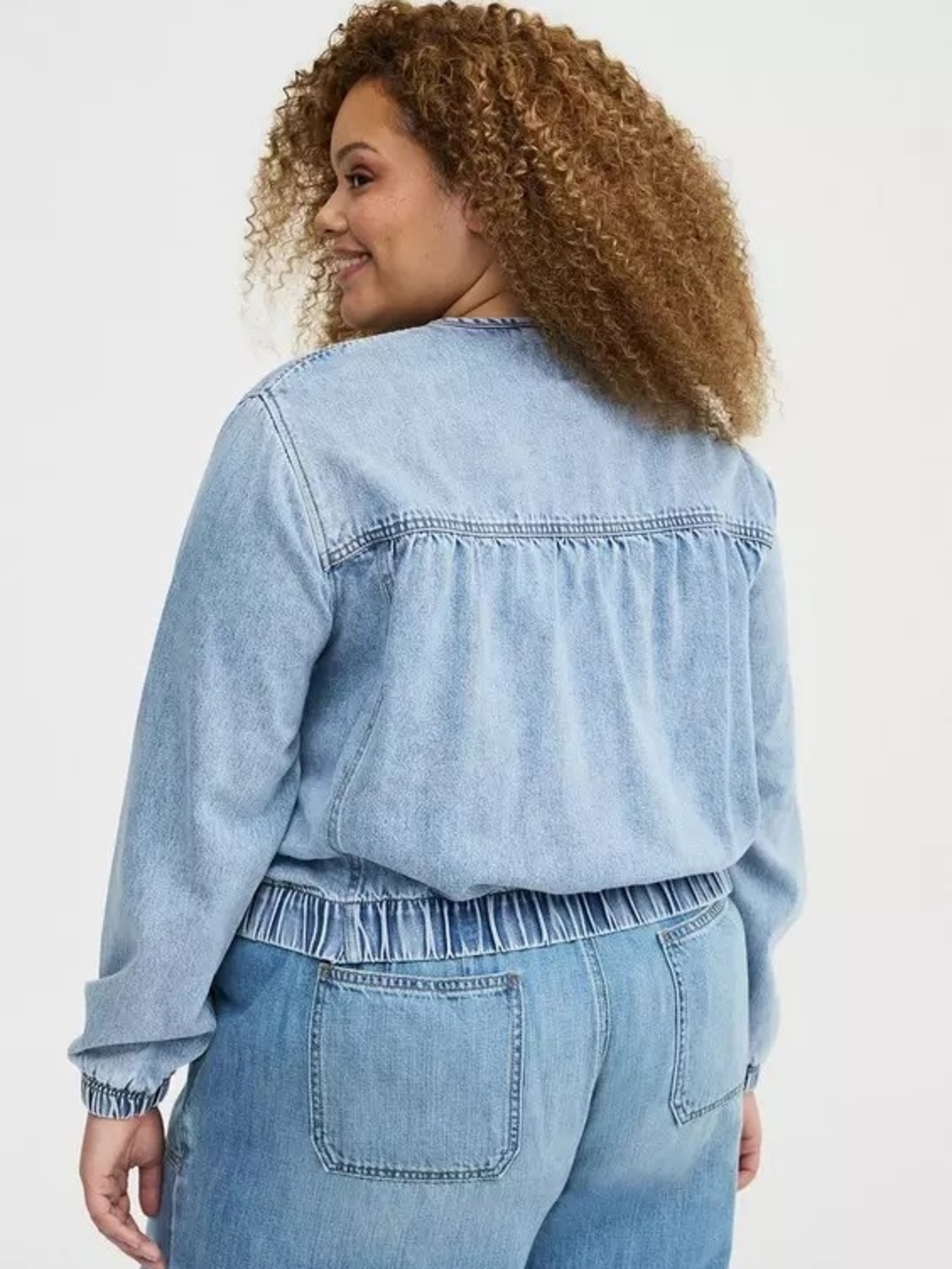 Torrid Ruched Denim Jacket - Picture 3 of 8